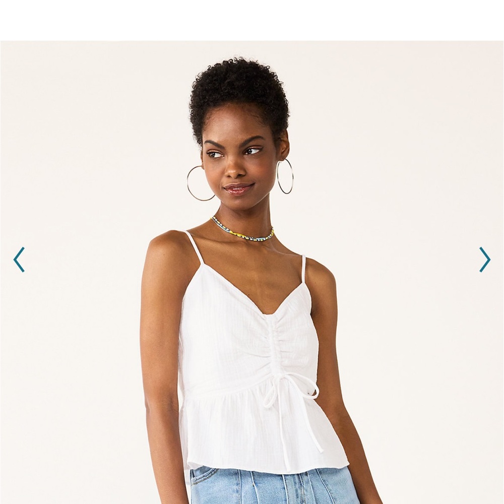 New SO Junior’s Cinched Front Peplum Tank Top